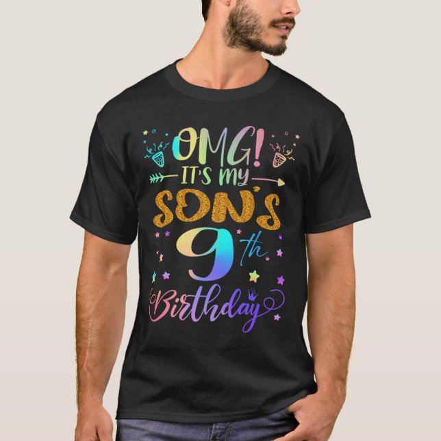 Camiseta Omg são meus filhos nono aniversário doce 9 anos (Frente)