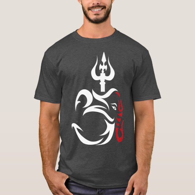Camiseta OMGanesha e Lorde Shiva Divino Tridente Trishul (Frente)