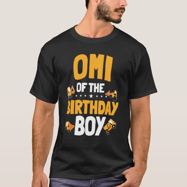 Camiseta Omi Do Trabalhador De Construção De Garoto De Aniv (Frente)