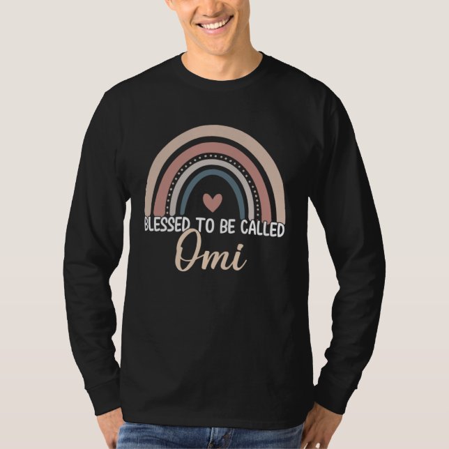Camiseta Omi Mother s Day Blessed To Be Called Omi Rainbow  (Frente)