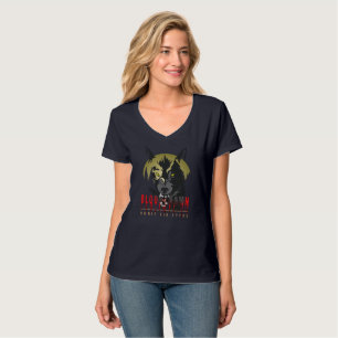 Camiseta Omnis Vir Lupus Mulheres do colo V