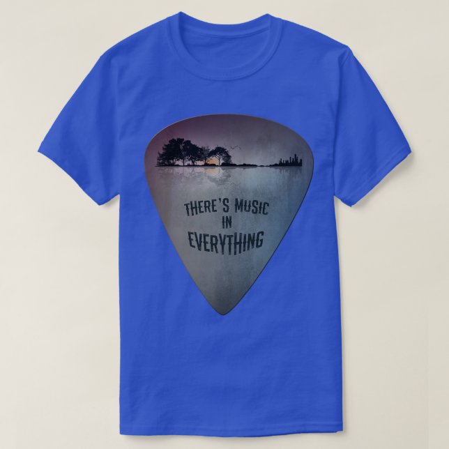 Camiseta ON BACK Guitar Pick Distressed Lake Reflections Gu (Frente do Design)