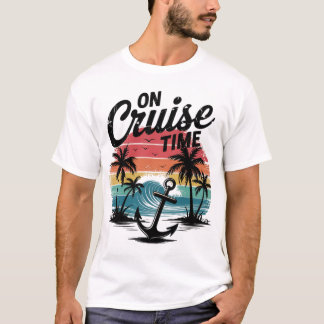 Camiseta On Cruise Time Coconut Tree Summer Vacation 