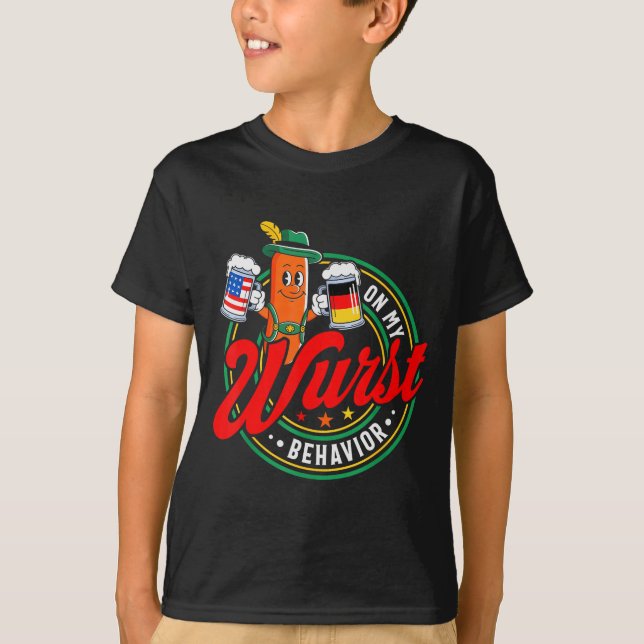 Camiseta On My Wurst Behavior Funny German Men Women  (Frente)