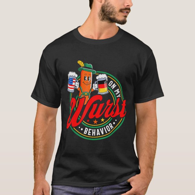 Camiseta On My Wurst Behavior Funny German Men Women  (Frente)
