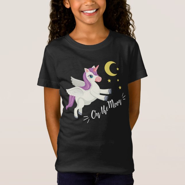 Camiseta On the Moon - Magisches Einhorn T-Shirt für Träume (Frente)