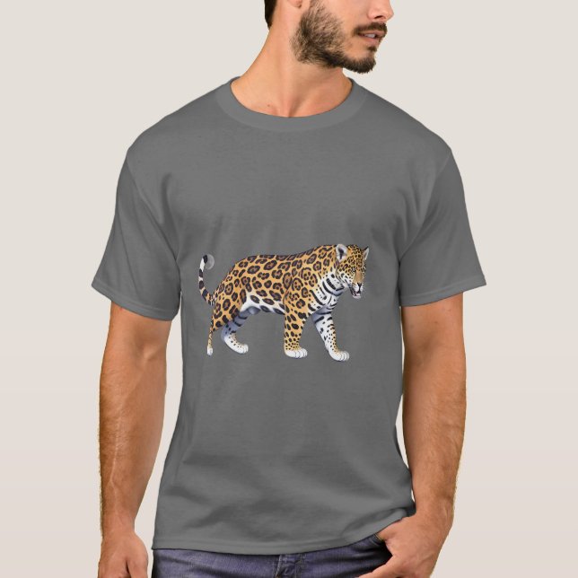 Camiseta Onça com Padrões Detalhados (Frente)