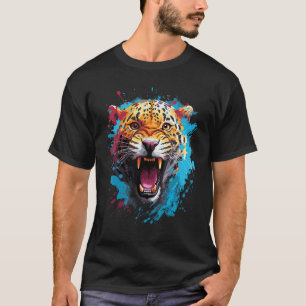 Camiseta Onça Pintada Grande Felino Arte Gráfica Design Hom