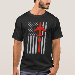 Camiseta Onch Engenheiro mecânico do avião de bandeira dos