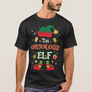 Camiseta Oncologia de Natal Elf Engraçado Correspondência X