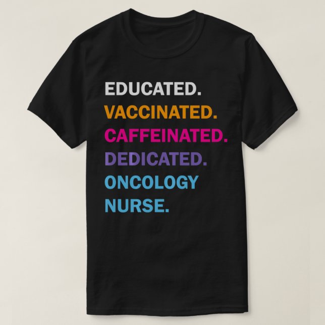 Camiseta Oncologia dedicada à cafeína, licenciada e aprovad (Frente do Design)