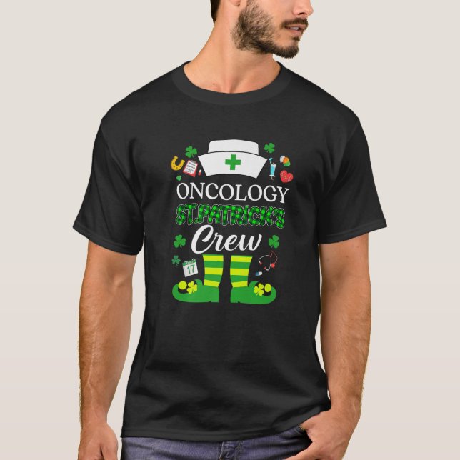 Camiseta Oncology Patricks Nurse Crew St Patrick Day Leprec (Frente)