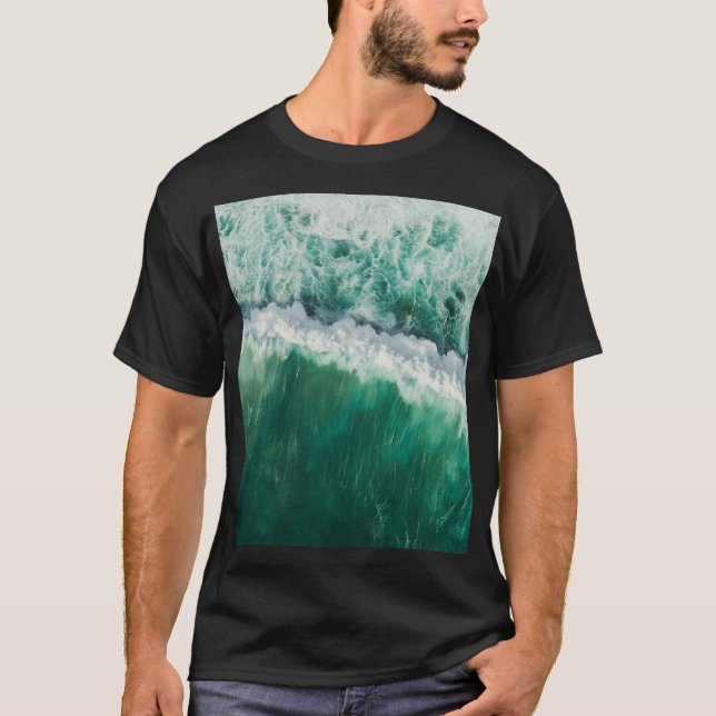Camiseta Onda Aérea Turquesa: Tiro De Drone (Frente)