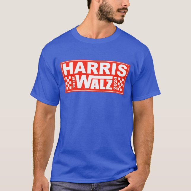 Camiseta Onda Azul Crítica Harris Walz 2024 (Frente)