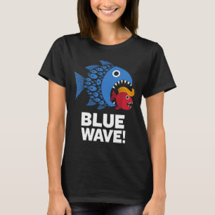 Camiseta Onda Azul Kamala Engraçado Peixe Grande Come Peixe