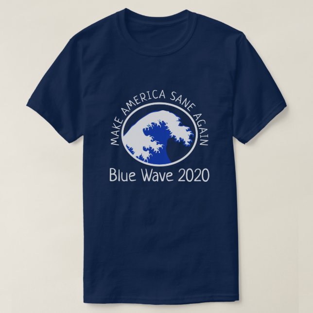 Camiseta Onda Azul "Torne a América Sane Novamente" Democrá (Frente do Design)