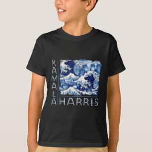 Camiseta Onda Bonita De Gatos Azuis Para Kamala Harris Engr