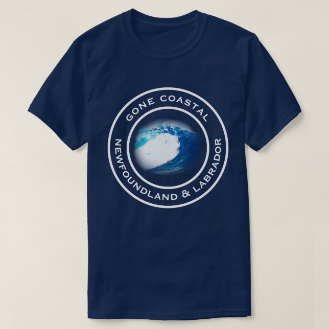 Camiseta Onda Costeira Newfoundland Labrador Ocean (Frente do Design)