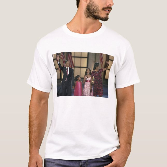 Camiseta Onda da família de Barak Obama na última noite de (Frente)