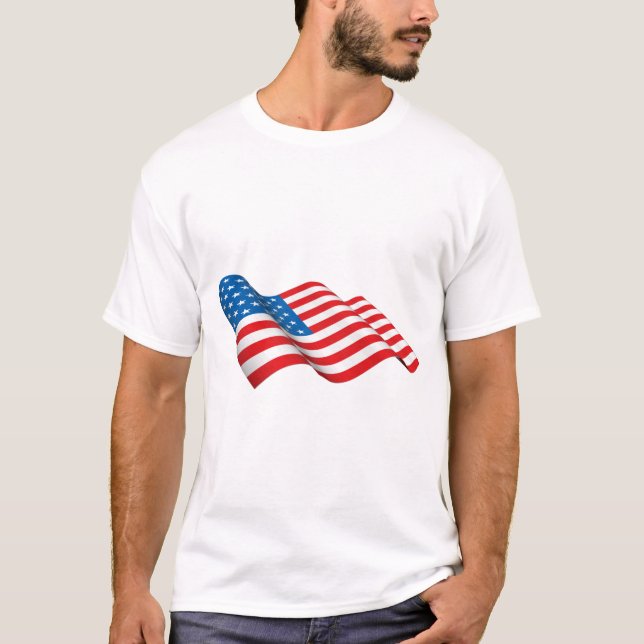 Camiseta Onda de bandeira americana (Frente)