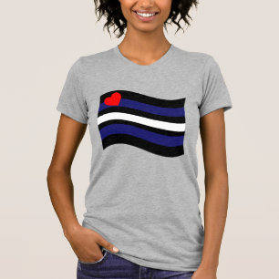 CAMISETA ONDA DE BANDEIRA DE COURO