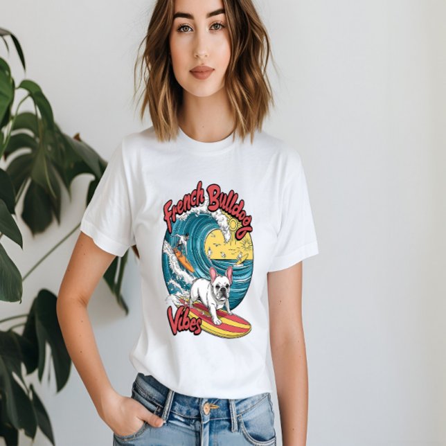 Camiseta Onda de caça ao Bulldog Francês (Criador carregado)