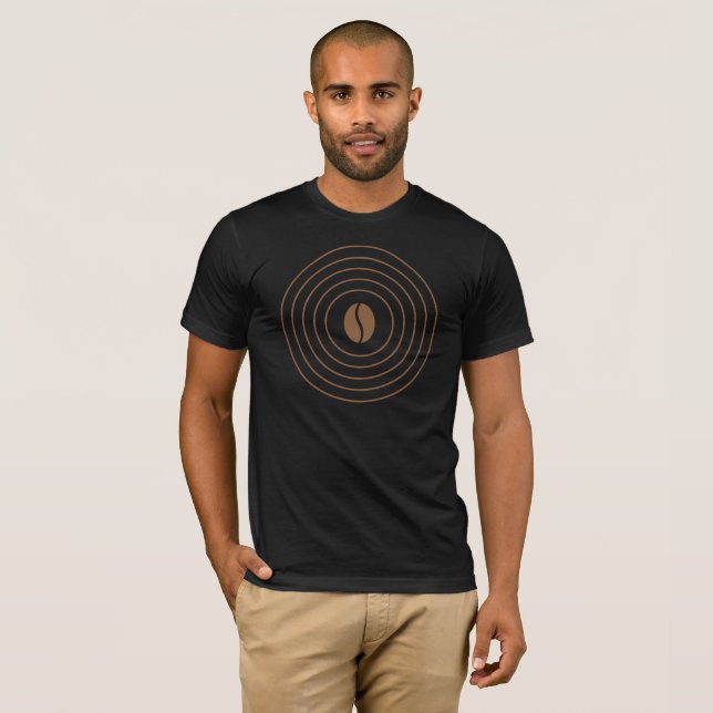 Camiseta Onda de Café Círculo Design Minimalista (Frente Completa)