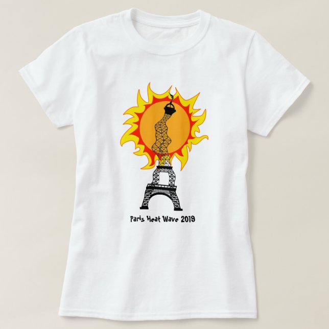Camiseta Onda de calor em Paris 2019 (Frente do Design)