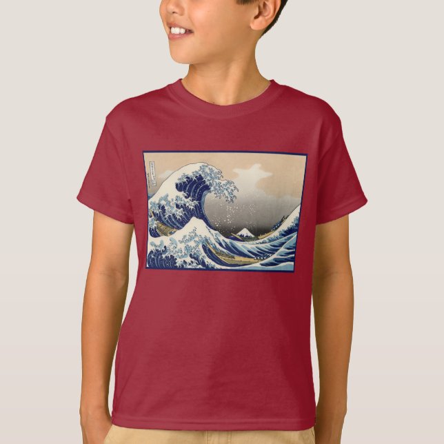 Camiseta Onda de excelente ao largo de Kanagawa e do mar Fu (Frente)