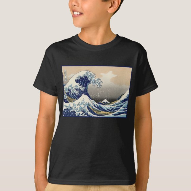Camiseta Onda de excelente ao largo de Kanagawa e do mar Fu (Frente)