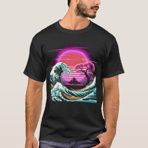 Camiseta Onda de excelente de Kanagawa com brilho retroativ