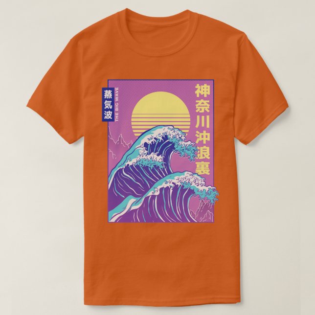 Camiseta Onda de Excelente Japonesa Onda Retroversa (Frente do Design)