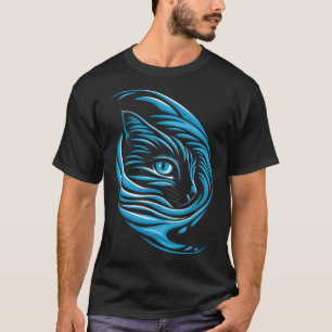 Camiseta Onda De Gato Azul Para Kamala 47 Gato Engraçado La