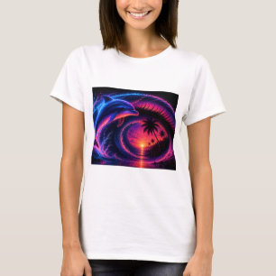 Camiseta Onda de Golfinho Tropical Arte PNG Transparente Oc