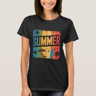 Camiseta Onda de Praia Retro Verão Tropical Por do Sol Esté