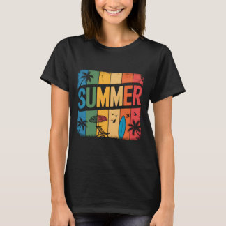 Camiseta Onda de Praia Retro Verão Tropical Por do Sol Esté