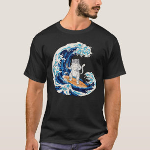 Camiseta Onda de Sushi de Gato 2022 Para Homem Mulher