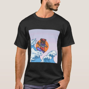 Camiseta Onda Divertida De Pug Premium Scoop 393