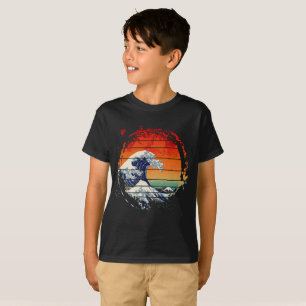 CAMISETA ONDA DO SOL DE VINTAGEM DE KANAGAWA