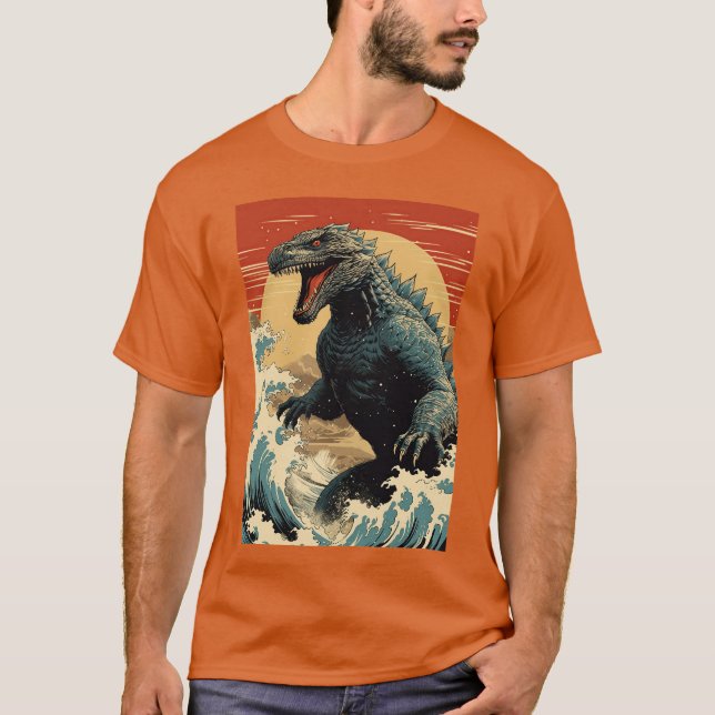 Camiseta Onda e Godzilla (Frente)