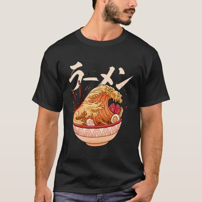 Camiseta Onda excelente De Arte De Sopa De Arma De Ramen No (Frente)