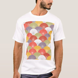 Camiseta Onda Floral Japonesa: Vintage Colorida