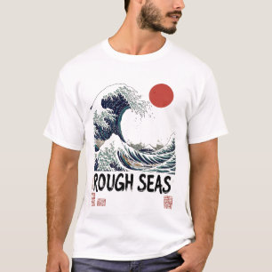 Camiseta Onda Grande Japonesa "Mares Turbulentos" Escura