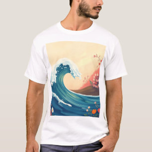 Camiseta Onda Oceânica Impressionista