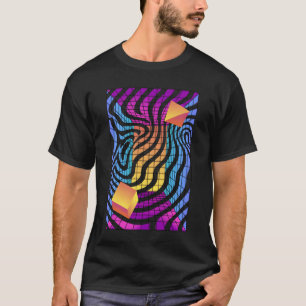 Camiseta Onda Sintética dos Anos 80 Sintetizador Família Re