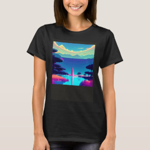 Camiseta Onda sintética fora de corrida retrowave futuresyn