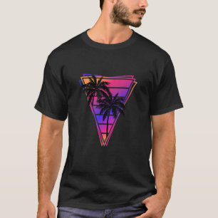 Camiseta Onda Sintética Vaporwave Triângulo Palmeiras Gradi