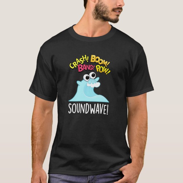Camiseta Onda Sônica Funny Ocean Pun Dark BG (Frente)