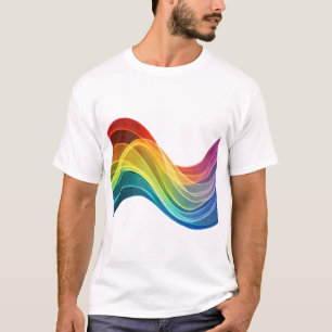 Camiseta Ondas Abstratas de Arco-Íris Fluindo