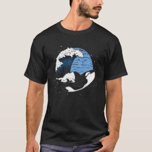 Camiseta Ondas Animais do Oceano Baleeiro Assassino Orca